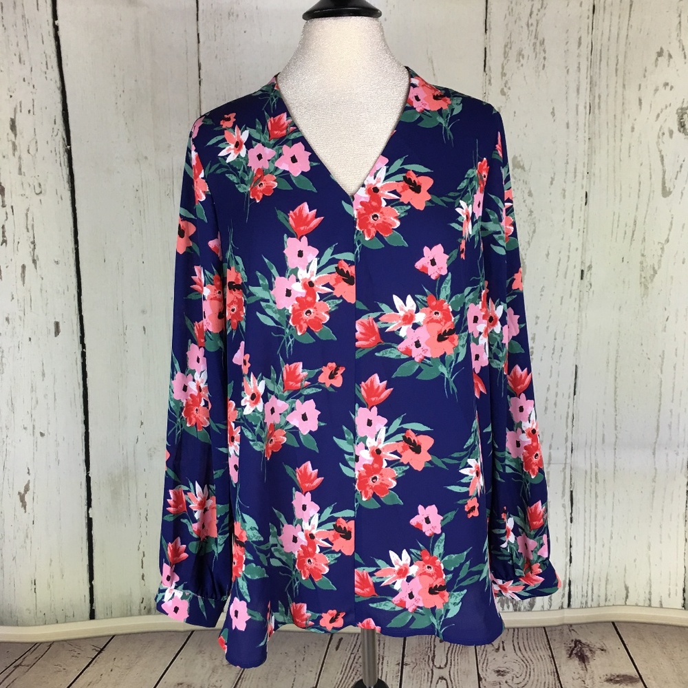 Pleione High Low V-Neck Blouse XL